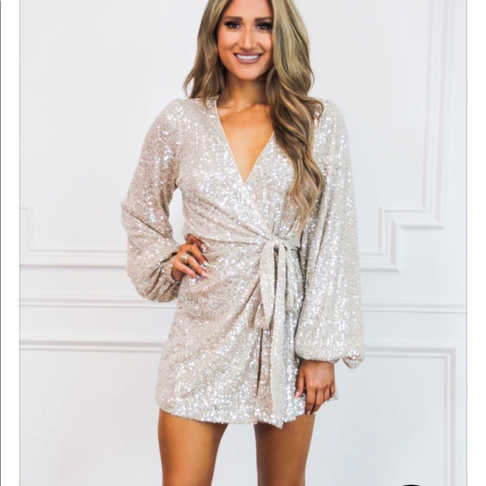 Long sleeve sequin romper